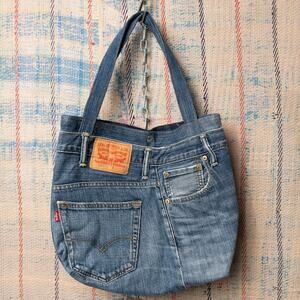 Reworked upcycled tote bag